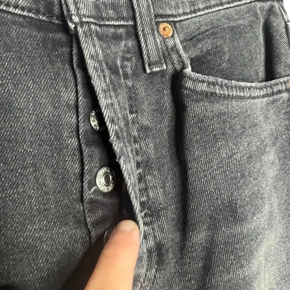 Re/Done 90s High-Rise Ankle Crop Jeans Size 24 Black